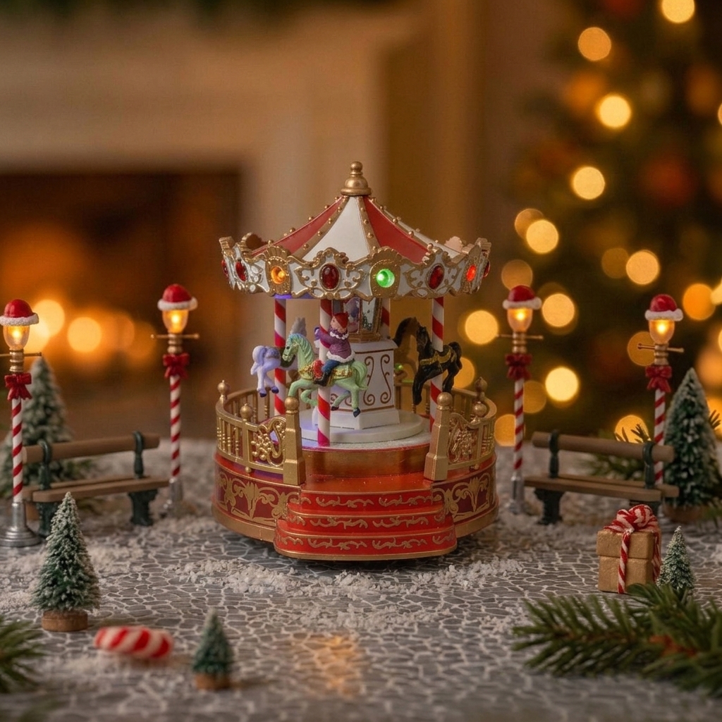 Carrusel navideño para decoración de interiores.