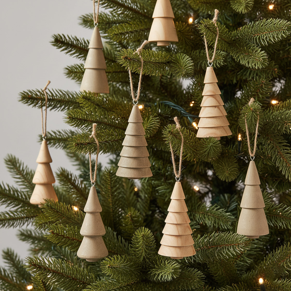 Decorazioni in legno per l'albero di Natale