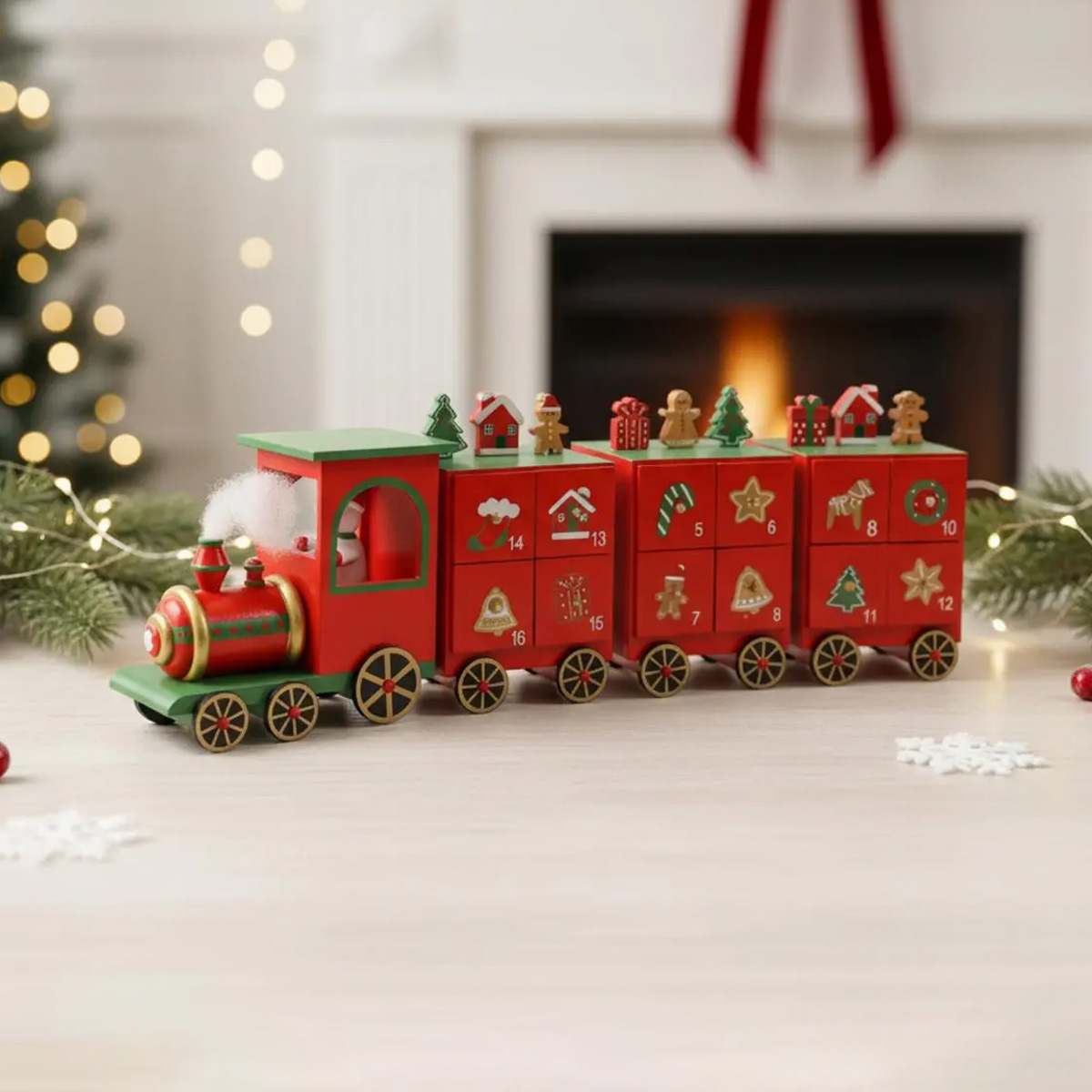 Calendario dell'avvento del trenino rosso di Natale
