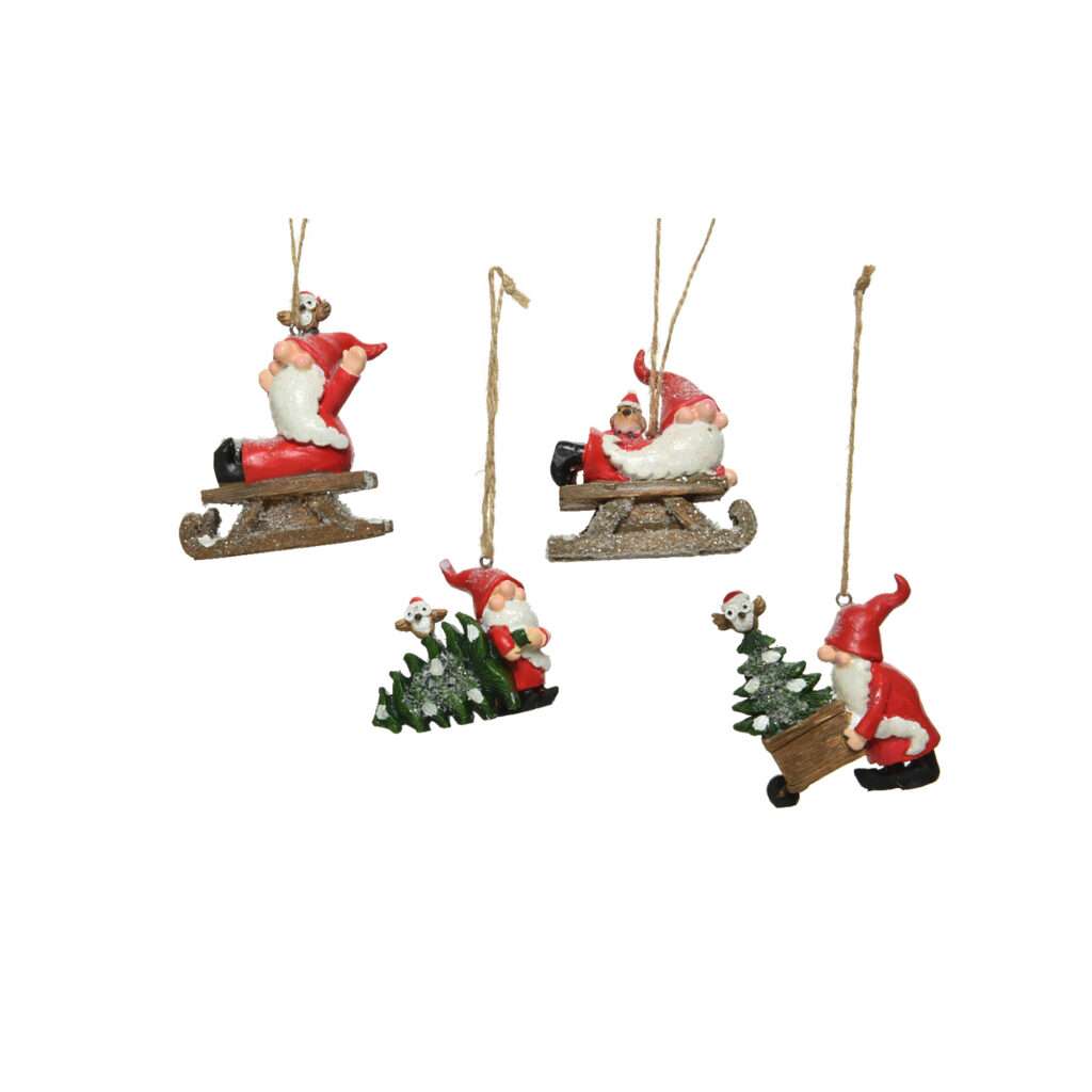 Lot De 4 Petites Figurines Père Noël - Décoration Noël 5 Cm En Polyrésine - Cadeaux Festifs Et Ornements