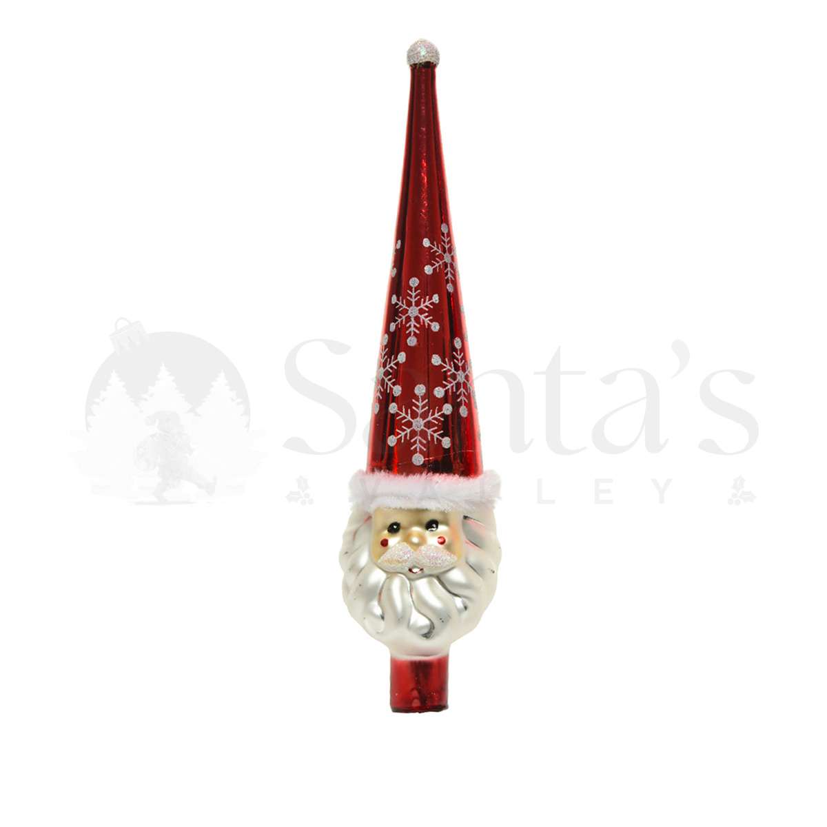 Emboucheur De Sapin En Verre Soufflé Père Noël – 30 Cm De Haut, Rouge Et Blanc, Décoration De Noël