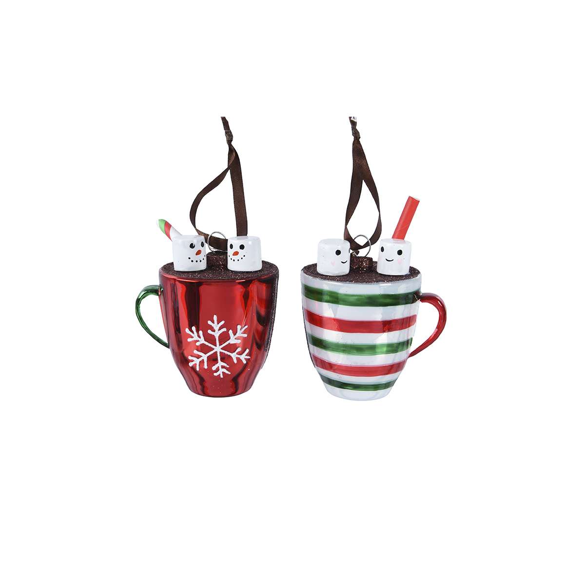 Lot De 2 Tasses En émail De Noël 355 Ml - Tasses à Café Ou Chocolat Chaud - Cadeau Festif - Design Festif