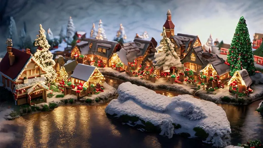 Make a river for a Christmas village