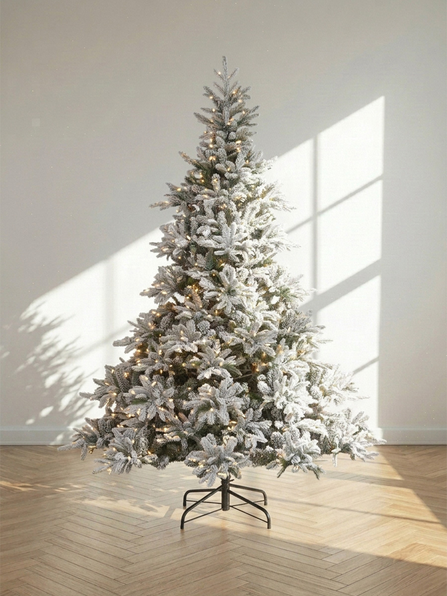 Sapin de Noël Réaliste Andorra Enneigé avec Éclairage Led