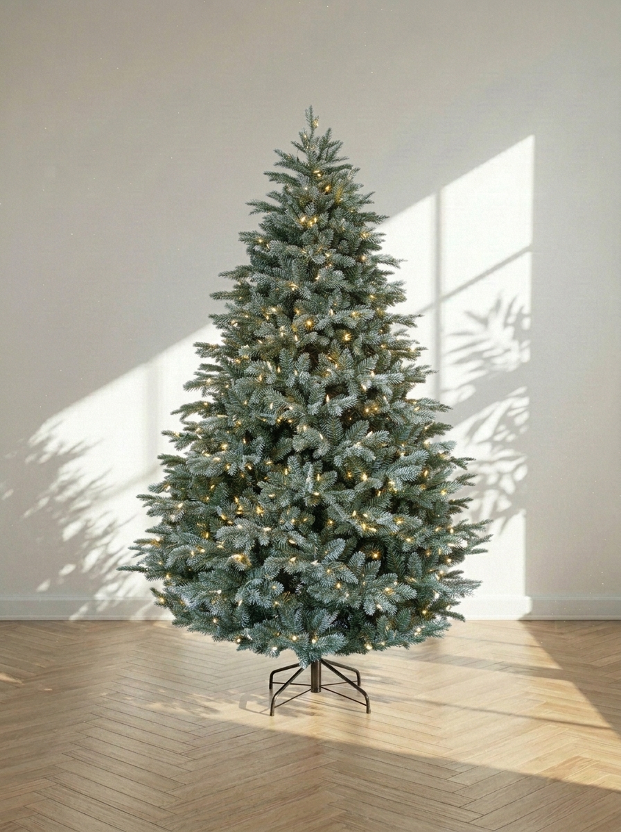 Realistico albero di Natale glassato di gelso con luci a LED