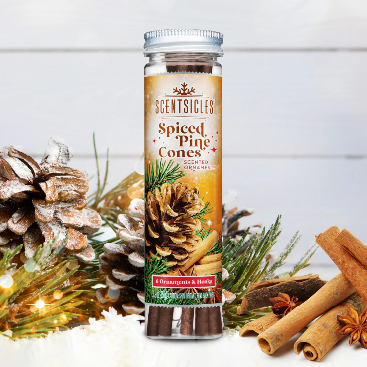 Scentsicles Spiced Pine Cones, ornements parfumés à la cannelle