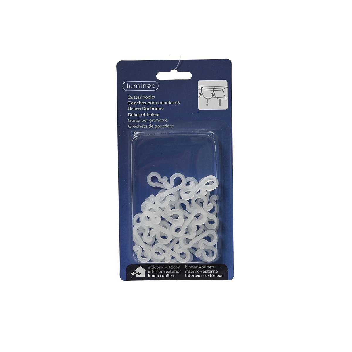 Paquet de crochets de gouttière blancs lumineo.