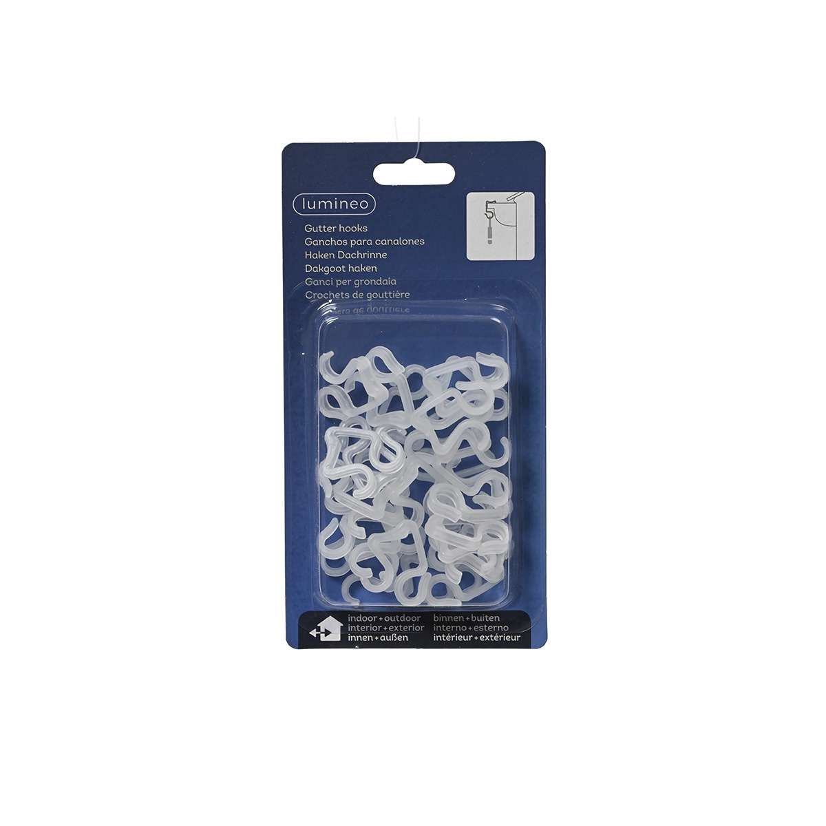 Paquet de crochets pour gouttières blancs "lumineo".