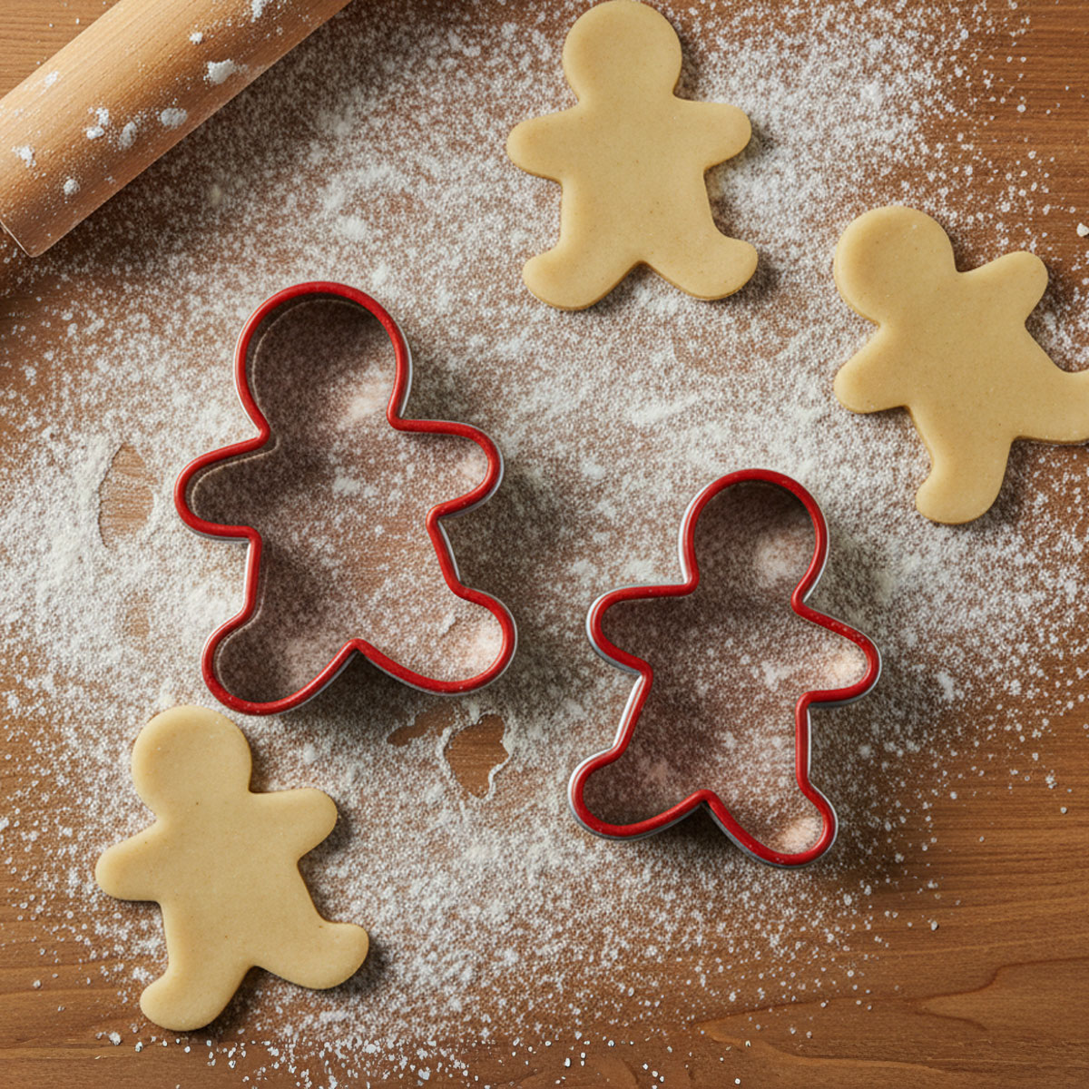 Pâte à biscuits en forme de bonhomme en pain d'épice et emporte-pièces
