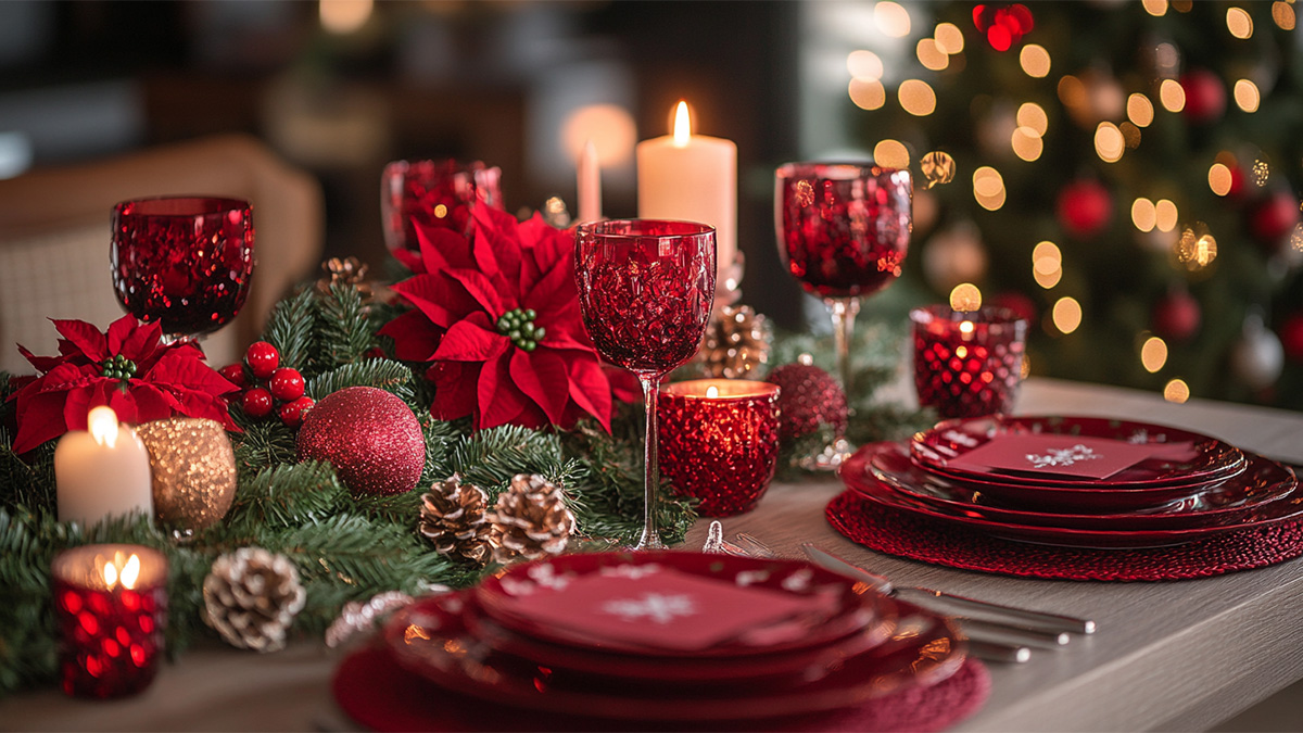 decoración de mesa navideña