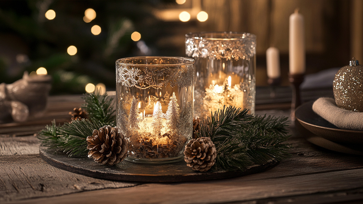 Weihnachtskerzen in Gläsern