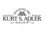 Logo Kurt S. Adler, Holidays are world, depuis 1946, avec un flocon de neige et le nom de la marque.