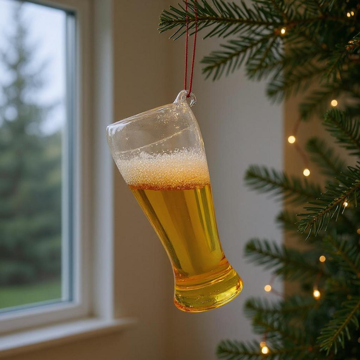 Décoration de sapin en verre en forme de chope de bière