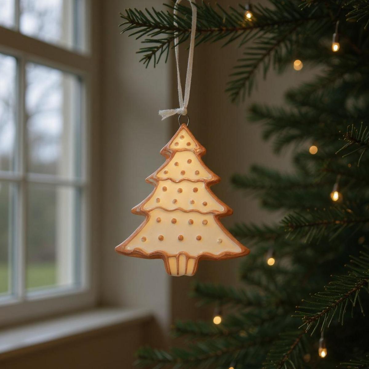 Décoration de sapin lumineuse en forme de pain d'épice