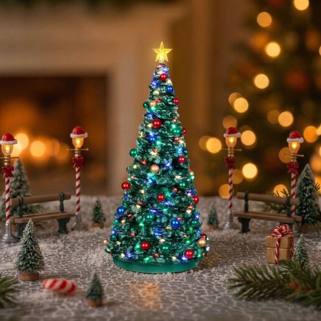 Sapin de Noël Extérieur pour Village de Noël