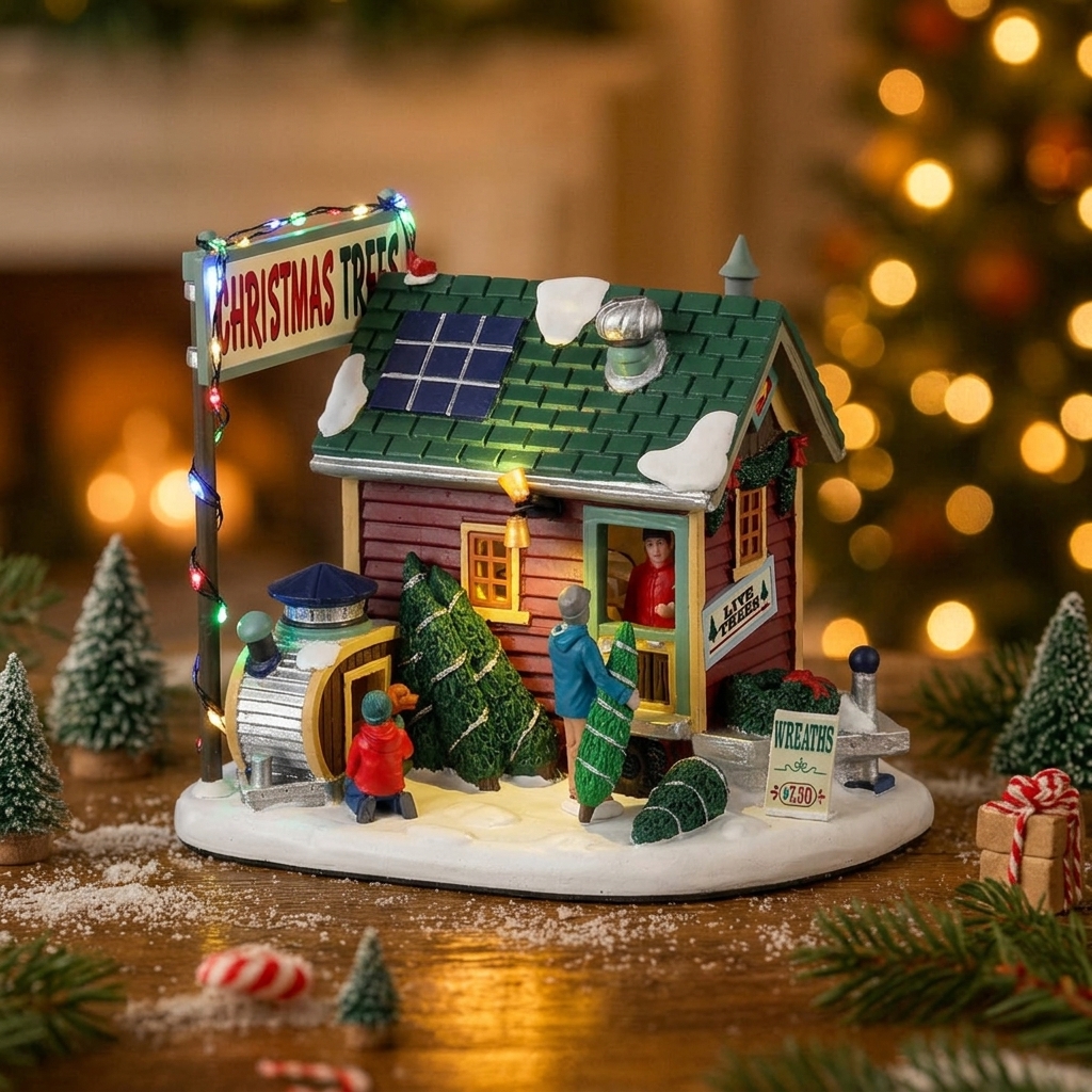 Cabane de Sapins de Noël Illuminée
