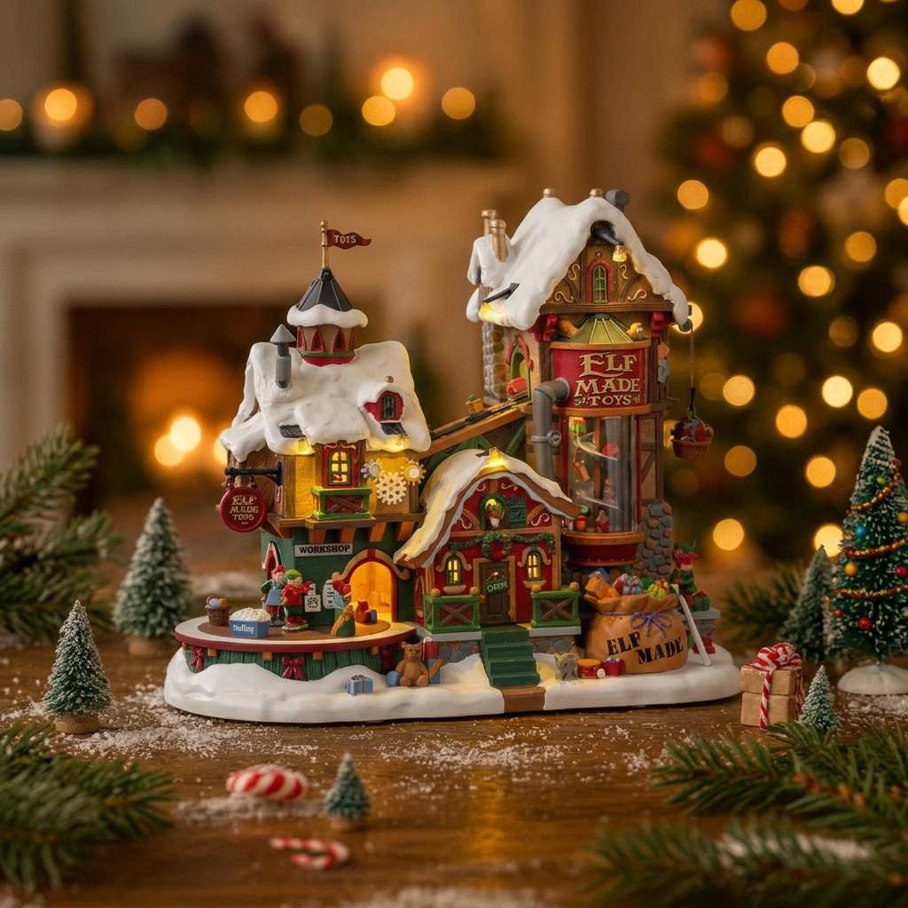 Fabrique à Jouets Elf Made Toy Illuminée et Animée