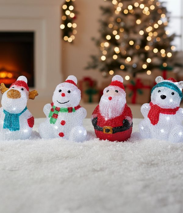 Figurines Noël En Bois – Décorations Miniatures Père Noël, Lutins – Kit 14 Pièces Créatif