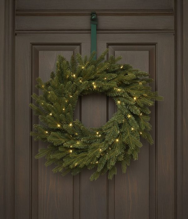 Couronne Décorative De Noël 3m Avec LEDs - Guirlande Fleurs Artificielles Pour Porte, Table Ou Mur